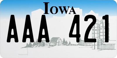 IA license plate AAA421