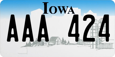 IA license plate AAA424