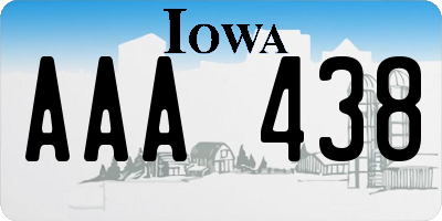 IA license plate AAA438