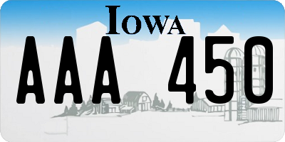 IA license plate AAA450