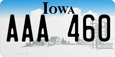 IA license plate AAA460