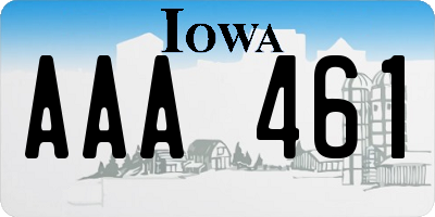 IA license plate AAA461