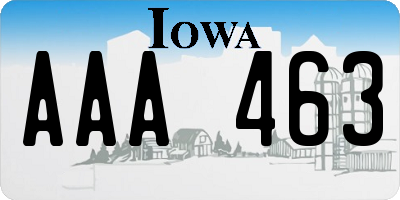 IA license plate AAA463