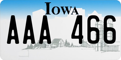 IA license plate AAA466
