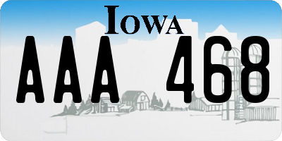 IA license plate AAA468