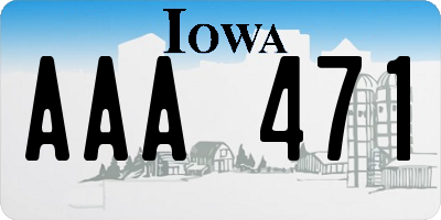 IA license plate AAA471