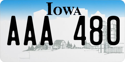 IA license plate AAA480