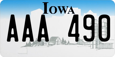 IA license plate AAA490