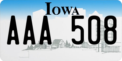 IA license plate AAA508