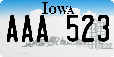 IA license plate AAA523