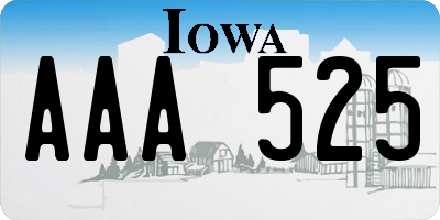 IA license plate AAA525