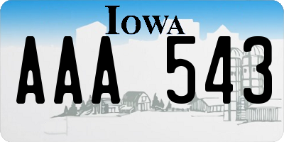 IA license plate AAA543