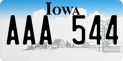 IA license plate AAA544