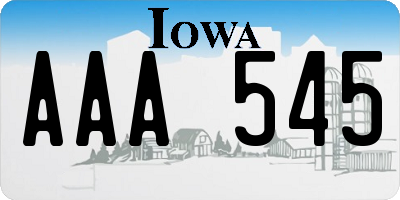 IA license plate AAA545