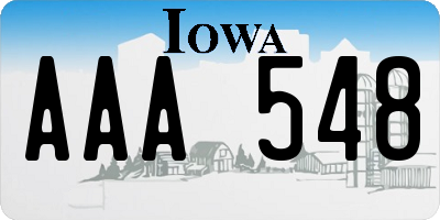 IA license plate AAA548