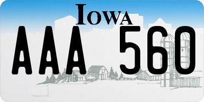 IA license plate AAA560
