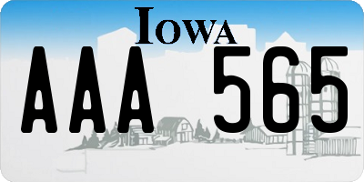 IA license plate AAA565