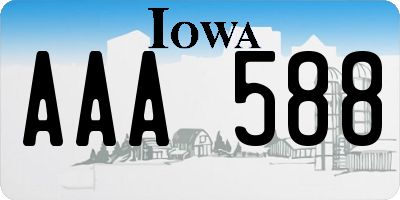 IA license plate AAA588
