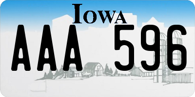 IA license plate AAA596
