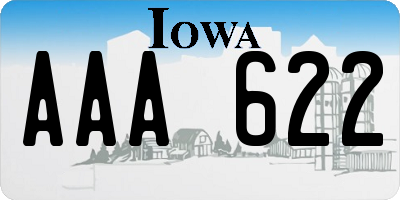 IA license plate AAA622