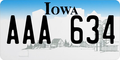 IA license plate AAA634