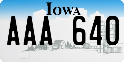 IA license plate AAA640
