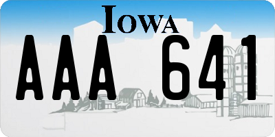 IA license plate AAA641