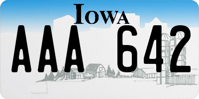 IA license plate AAA642