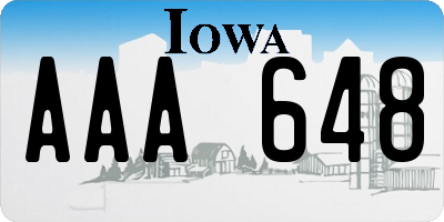 IA license plate AAA648