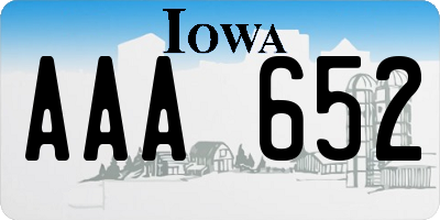 IA license plate AAA652