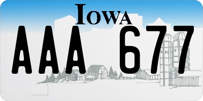 IA license plate AAA677