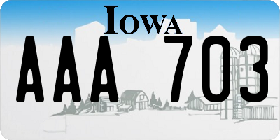 IA license plate AAA703