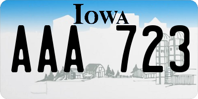 IA license plate AAA723