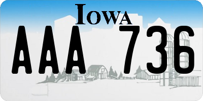 IA license plate AAA736