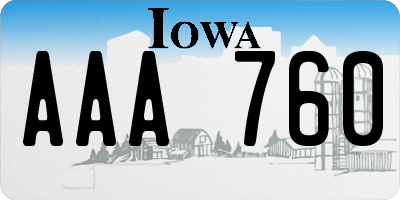 IA license plate AAA760
