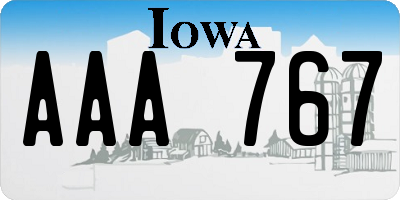 IA license plate AAA767