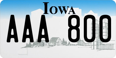 IA license plate AAA800