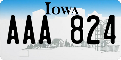 IA license plate AAA824