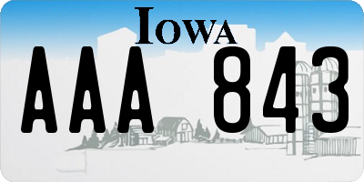 IA license plate AAA843