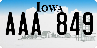 IA license plate AAA849