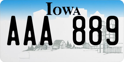 IA license plate AAA889