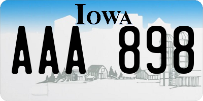 IA license plate AAA898