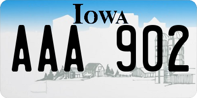 IA license plate AAA902