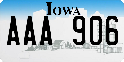 IA license plate AAA906