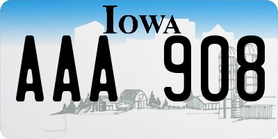 IA license plate AAA908