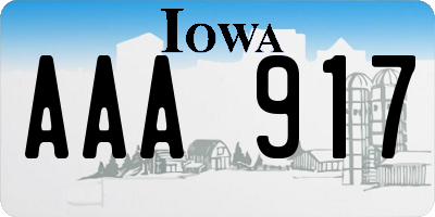 IA license plate AAA917