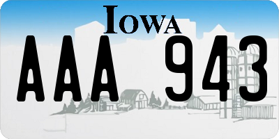 IA license plate AAA943