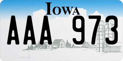 IA license plate AAA973