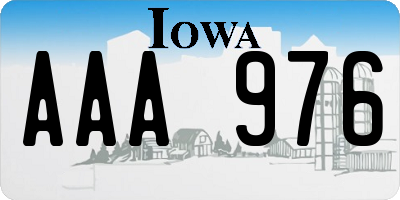 IA license plate AAA976