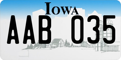IA license plate AAB035